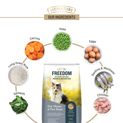Freedom 100% Natural Food for All Persian & Long Coat Cats Dry Food 1.2 kg DROOLS FREEDOM