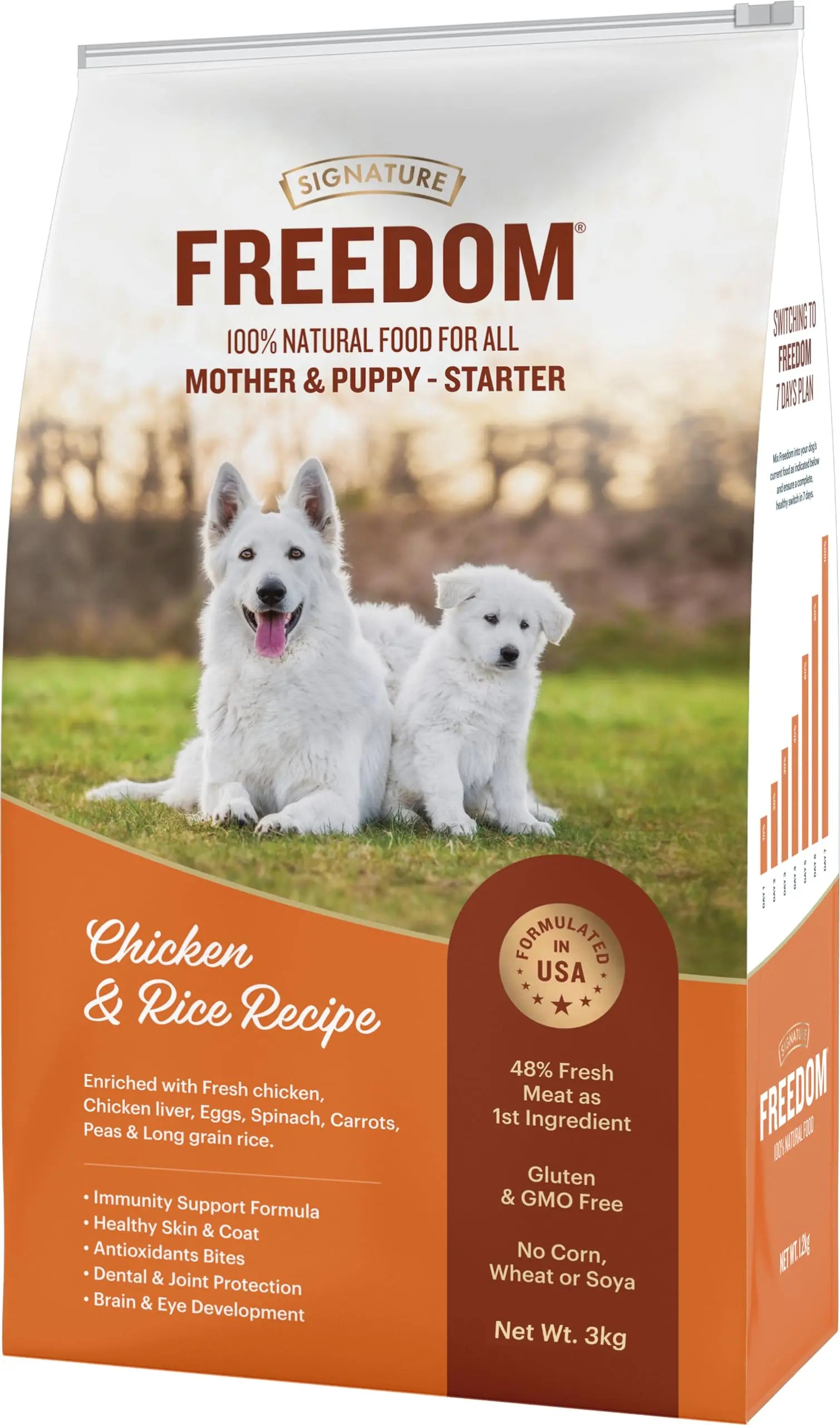 Freedom Chicken & Rice Starter (Mother & Puppy) Dog Dry Food - 3 kg DROOLS FREEDOM