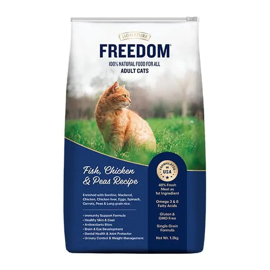 Freedom Fish, Chicken & Peas Adult Cat Dry Food 1.2 kg DROOLS FREEDOM