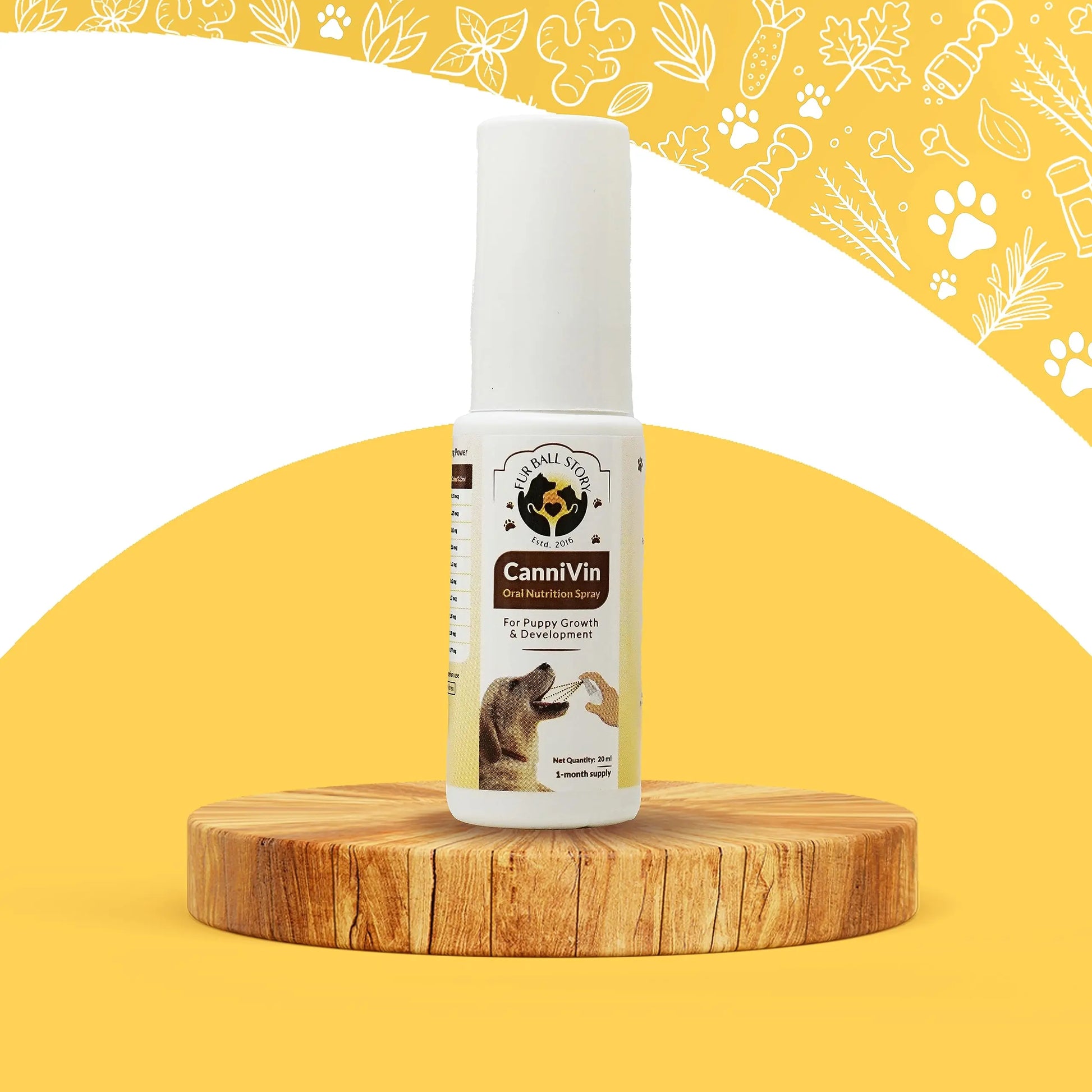 Fur Ball Story CanniVin Oral Nutritional Spray- for Puppy Growth and Development - 20ml Fur Ball Story