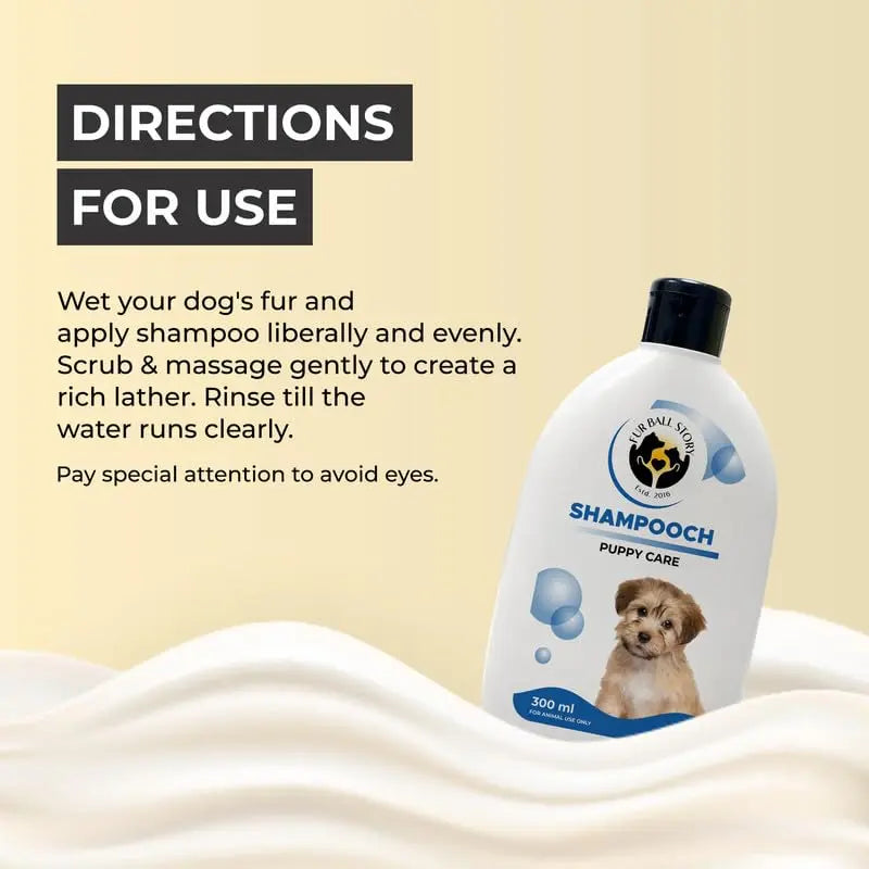 Fur Ball Story Shampooch Puppy Care Dog Shampoo (300 ml) | for Coat Health, Hair Growth and Fur Thickness FUR BALL STORY