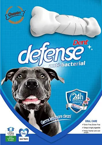 Gnawlers Dent Defense Anti Bacterial, Dental Chew Bone for Dogs Medium, 525 g GNAWLERS