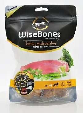 Gnawlers WiseBones Turkey with Parsley 200 GM (L) WiseBones