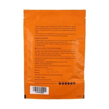 HUFT Feed a Dog in Need Dry Food Pack – 100 gm (Pack of 12) | Nutritious & Balanced Meals for Street and Shelter Dogs Ingredients | Support Animal Welfare with Every Purchase Heads Up For Tails