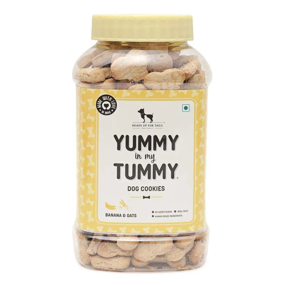 HUFT Heads Up For Tails Yummy In My Tummy Banana & Oats Vegetarian Dog Biscuits 320 Gram, For Babys HUFT