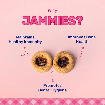 HUFT Jammies - Chicken Filled with Strawberry Jam Dog Treats - 100g | Dog Treats for Puppy & Adult | Training Treats for Small Dogs | Tasty & Healthy Pet Snacks Heads Up For Tails