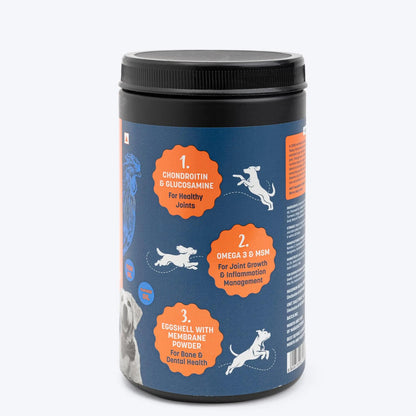 HUFT Sara's Boosters Bone & Joint Mobility Dog Supplement - 300gm | Bone Strength & Gut Health | Promotes Flexibility | Multi-Nutrients | Healthy & Everyday Supplement | All Life Stages | All Breeds Heads Up For Tails