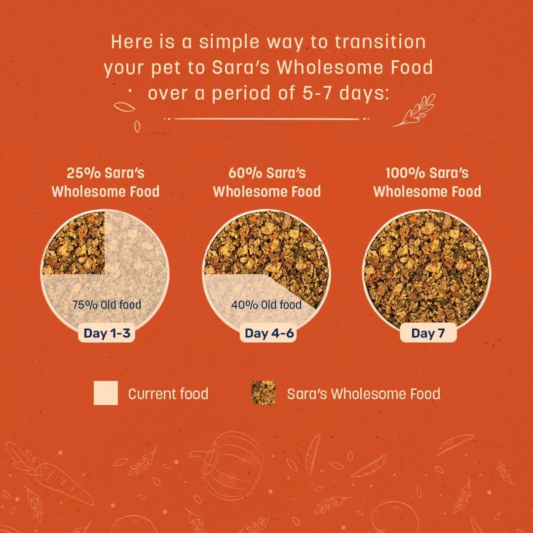 HUFT Sara's Wholesome Grain Free Chicken & Veggies Dog Food | Human Grade Ingredients | Gluten Free | Balanced Meal | Suitable for Adults & Puppies - 300 gm Heads Up For Tails
