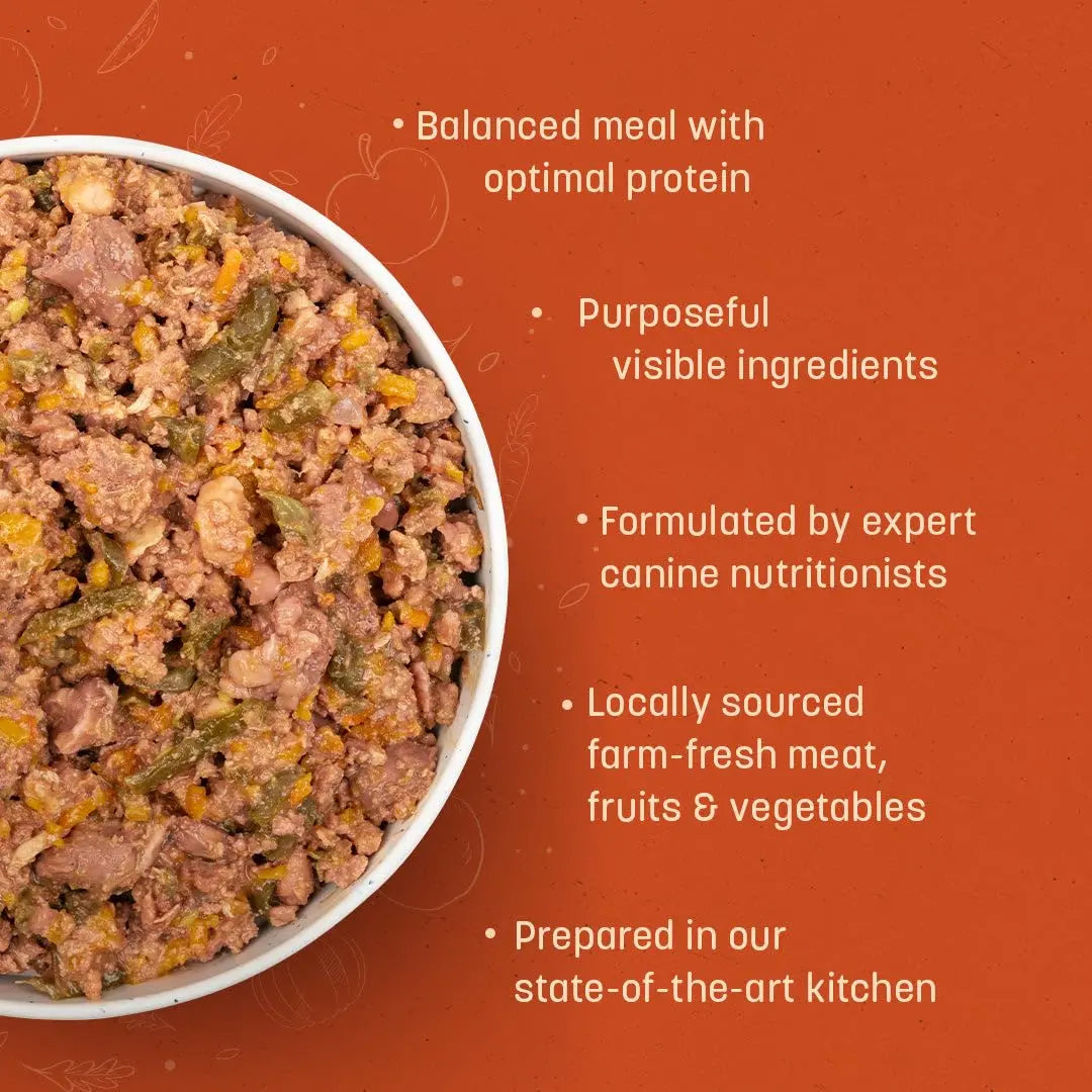 HUFT Sara's Wholesome Grain Free Chicken & Veggies Dog Food | Human Grade Ingredients | Gluten Free | Balanced Meal | Suitable for Adults & Puppies - 300 gm Heads Up For Tails