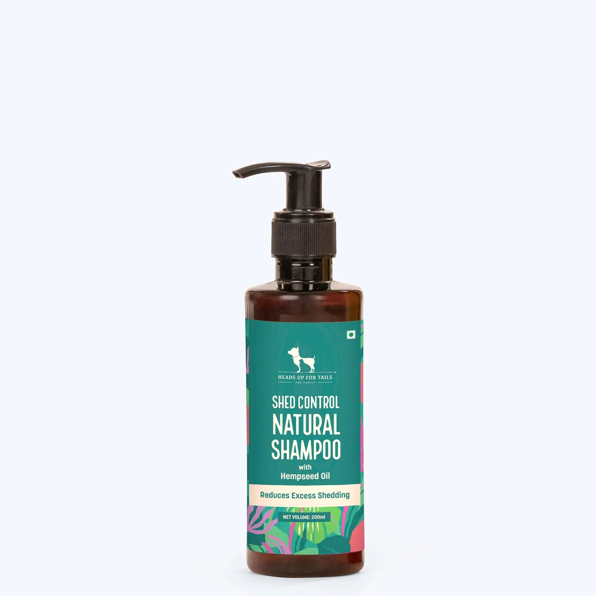 HUFT Shed Control Natural Shampoo for Dogs (Over 12 Weeks) - Hempseed Oil - 500ml | Pet Shampoo for Shedding Control | Best for Labrador, Pomeranian & German Shepherd | for All Breeds Heads Up For Tails