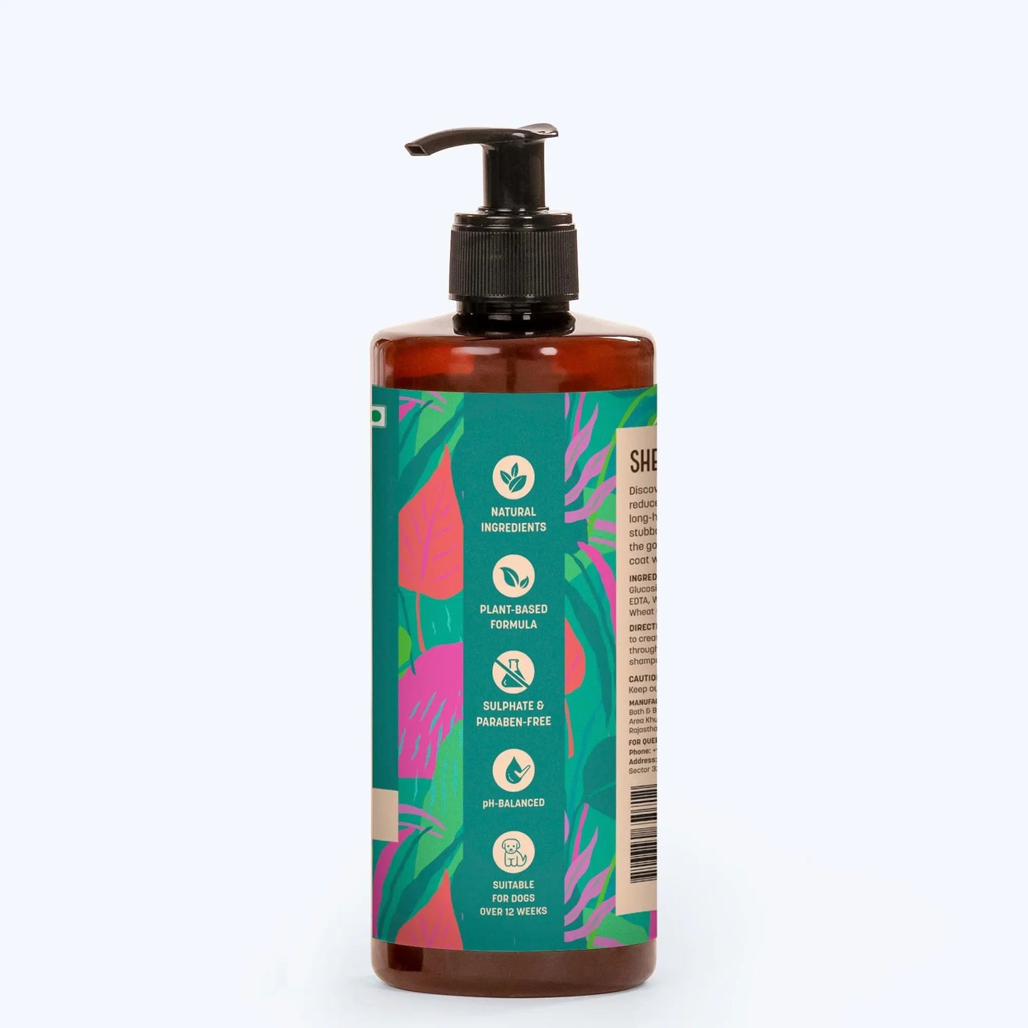 HUFT Shed Control Natural Shampoo for Dogs (Over 12 Weeks) - Hempseed Oil - 500ml | Pet Shampoo for Shedding Control | Best for Labrador, Pomeranian & German Shepherd | for All Breeds Heads Up For Tails