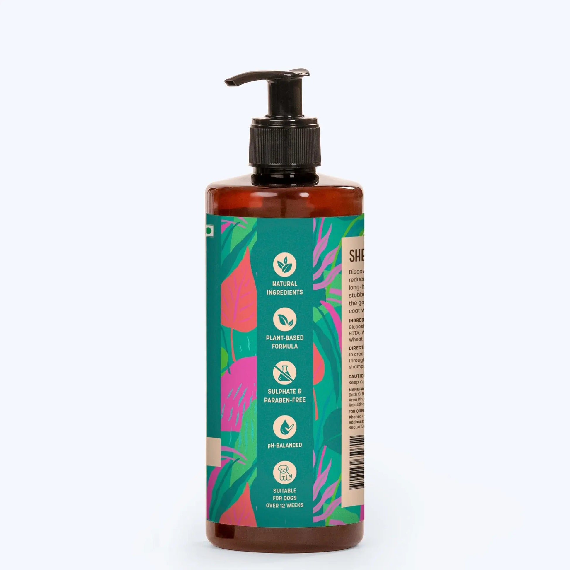 HUFT Shed Control Natural Shampoo for Dogs (Over 12 Weeks) - Hempseed Oil - 500ml | Pet Shampoo for Shedding Control | Best for Labrador, Pomeranian & German Shepherd | for All Breeds Heads Up For Tails