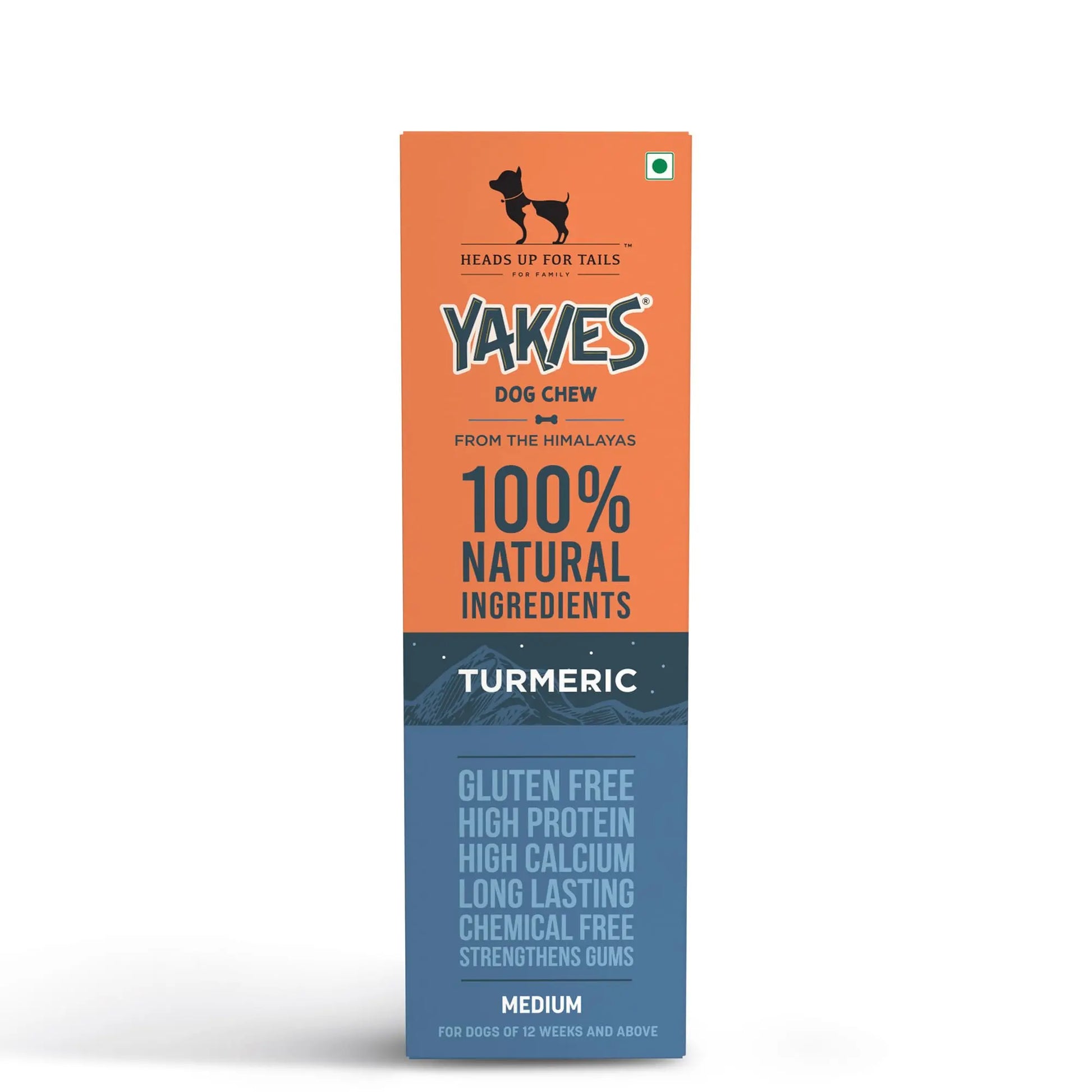 HUFT Yakies 100% Natural & Vegetarian Turmeric Chew Bone for Dogs (M - 55 gm) Heads Up For Tails
