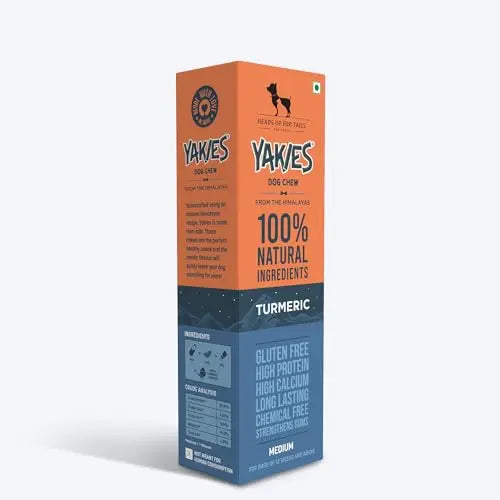 HUFT Yakies 100% Natural & Vegetarian Turmeric Chew Bone for Dogs (M - 55 gm) Heads Up For Tails