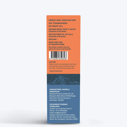 HUFT Yakies 100% Natural & Vegetarian Turmeric Chew Bone for Dogs (M - 55 gm) Heads Up For Tails