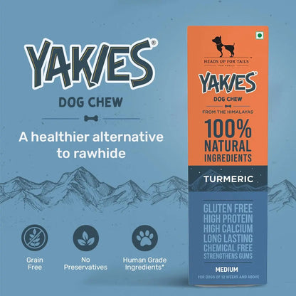 HUFT Yakies 100% Natural & Vegetarian Turmeric Chew Bone for Dogs (M - 55 gm) Heads Up For Tails