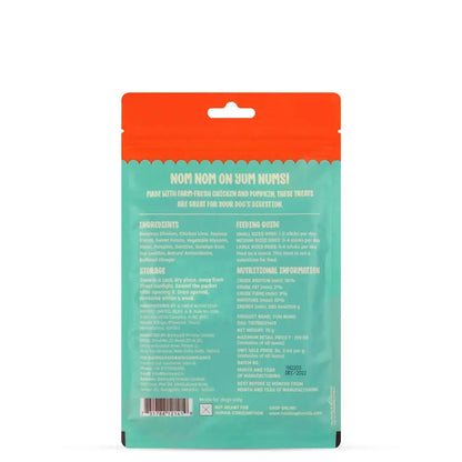 HUFT Yum Nums Soft & Chewy Sticks - Pumpkin with Chicken | Dog & Puppy Treats | Training Snacks for Small & Adult Dogs | High-Protein, Healthy Dog Treats - 75gm Heads Up For Tails