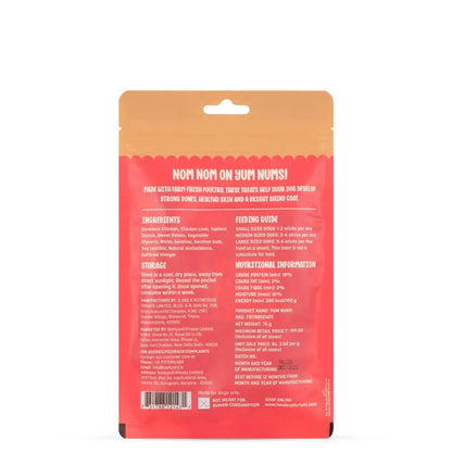 HUFT Yum Nums Soft & Chewy Sticks - Real Chicken | Dog Training Treats | Healthy Dog Snacks | Dog Treats for Puppies & Adults | Pet Chews & Tasty Rewards - 75gm Heads Up For Tails