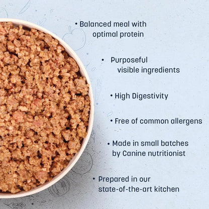 Heads Up For Tails All Life Stages Huft Sara's Wholesome Natural Wet Dog Food With Added Vitamins&Minerals|Gluten Free|Vet Approved Recipies|Hypoallergenic Diet Duck&Quinoa Dog Wet Food-300Gm Heads Up For Tails
