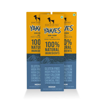 Heads Up For Tails All Life Stages Huft Yakies Organic Dog Cheese Chew Bone(Medium 3 Pcs) Heads Up For Tails