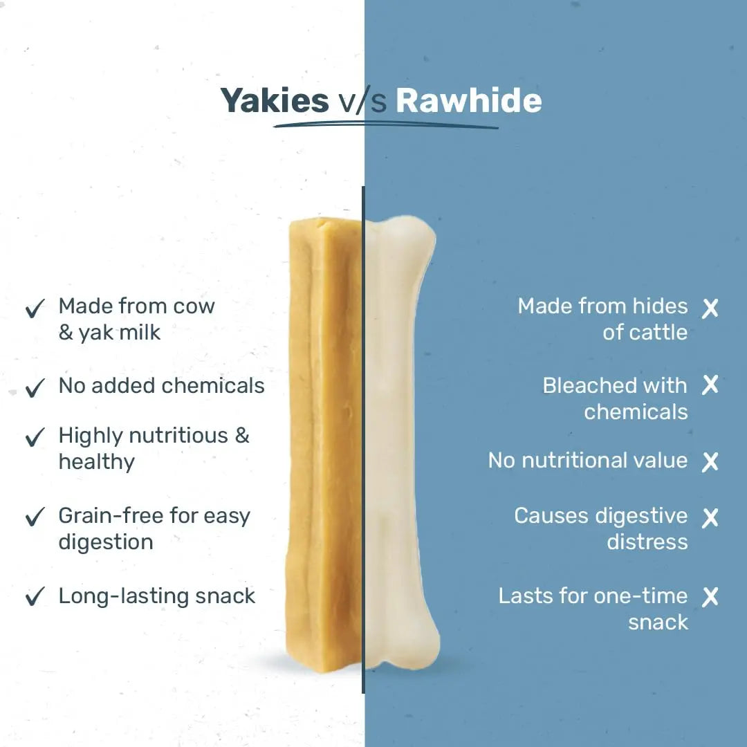 Heads Up For Tails All Life Stages Huft Yakies Organic Dog Cheese Chew Bone(Medium 3 Pcs) Heads Up For Tails