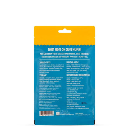 Heads Up For Tails All Life Stages Stick Yum Nums - Banana & Chicken Dog Treats | Puppy Training Treats | Dog Snacks & Treats for Small & Large Dogs | High-Protein, Soft & Chewy - 75gm Heads Up For Tails