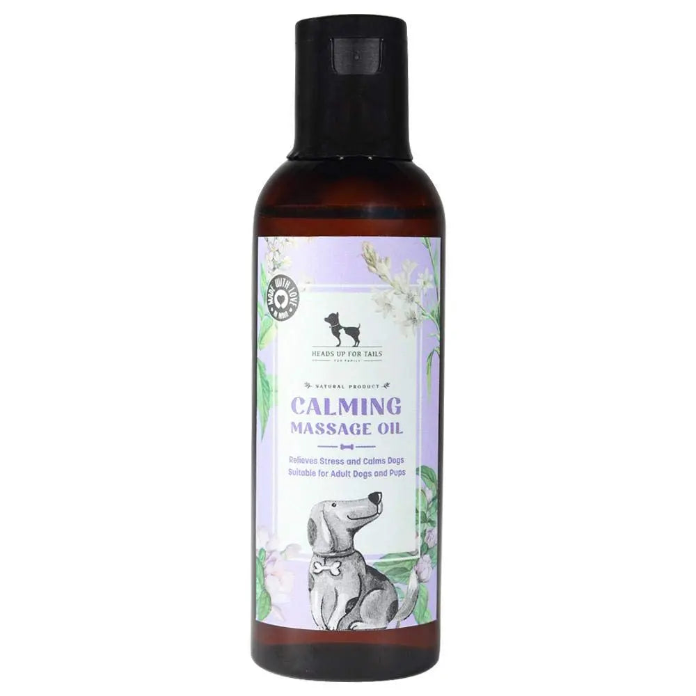 Heads Up For Tails Calming Massage Oil for Dogs - 100 ml | Stress Relief Oils for Dogs (Adult and Pups) Heads Up For Tails