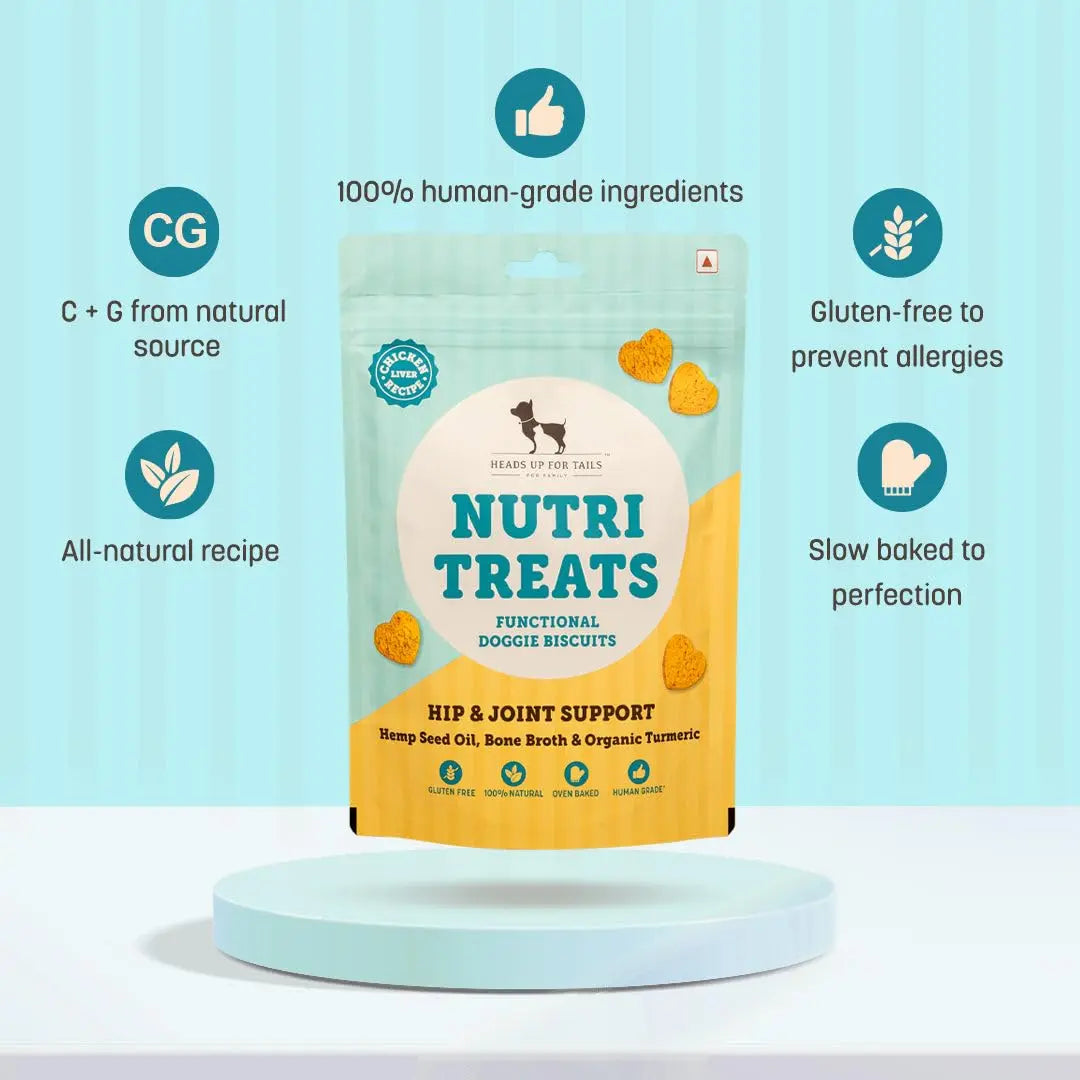 Heads Up For Tails Dog All Life Stages Nutri Wafer Treats Hip & Joint Support - 150 Gm Heads Up For Tails