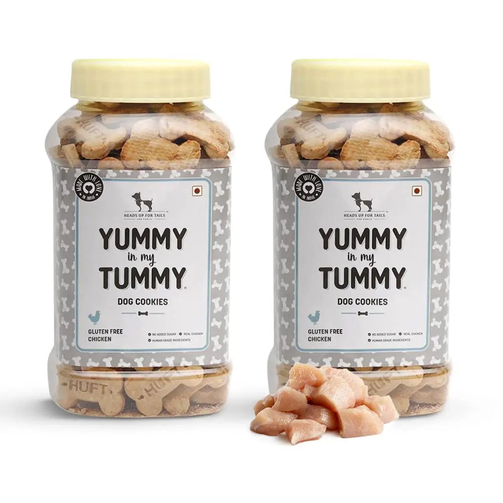 Heads Up For Tails Dog Biscuits Non Veg (Gluten Free Chicken 320 GMS Each) - Pack of 2 - All Life Stages Heads Up For Tails