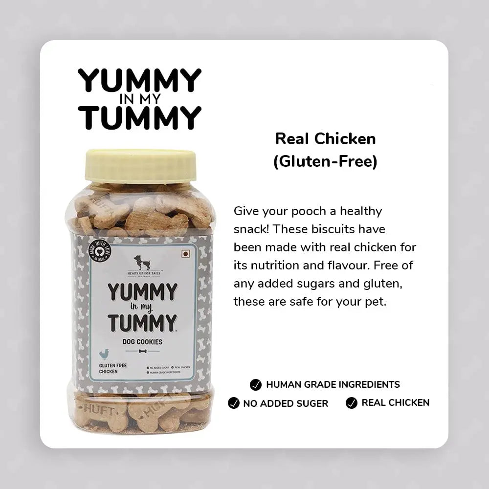 Heads Up For Tails Dog Biscuits Non Veg (Gluten Free Chicken 320 GMS Each) - Pack of 2 - All Life Stages Heads Up For Tails