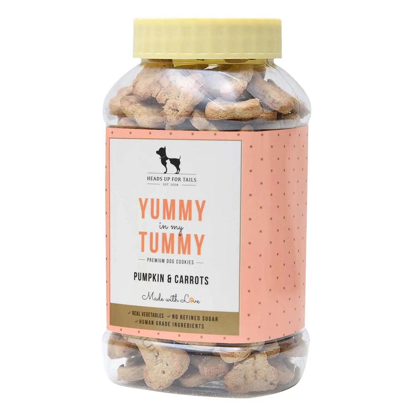 Heads Up For Tails Dog Biscuits Veg - Puppy Treats Cookies (320 Gm Each, Pumpkin And Carrots) - Pack Of 2 Heads Up For Tails