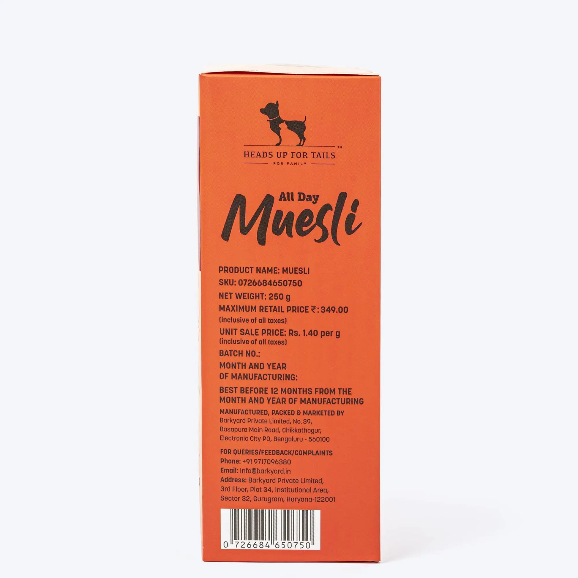 Heads Up For Tails Huft All Day Muesli Chicken Wholesome&Nutritious Dog Treats-250 Gm,Carrots&Beetroot(Pack Of 1) Heads Up For Tails
