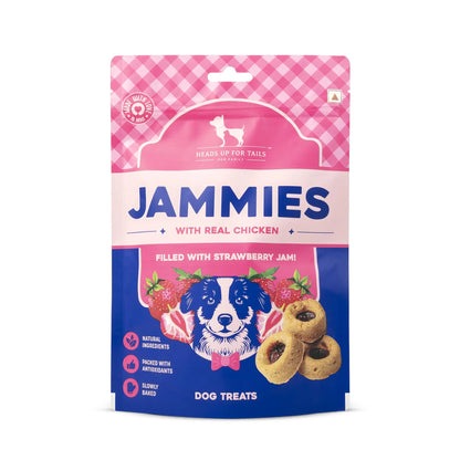 Heads Up For Tails Jammies Dog Treats - Real Chicken - 100G, All Life Stages, Stick Heads Up For Tails