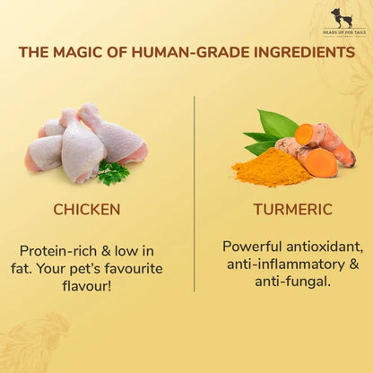 Heads Up For Tails Sara'S Doggie Treats Chicken Jerky,Non Veg Treats For Dogs - 70 G Each (Pack Of 2),Adult,Dry Heads Up For Tails