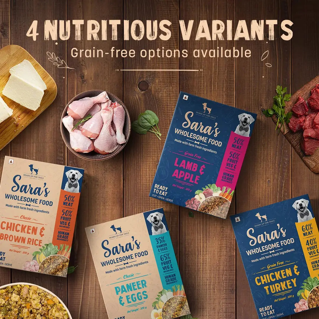 Heads Up For Tails Sara's Wholesome Dog Wet Food (Classic Paneer & Egg - 300Gm) - All Life Stages Heads Up For Tails