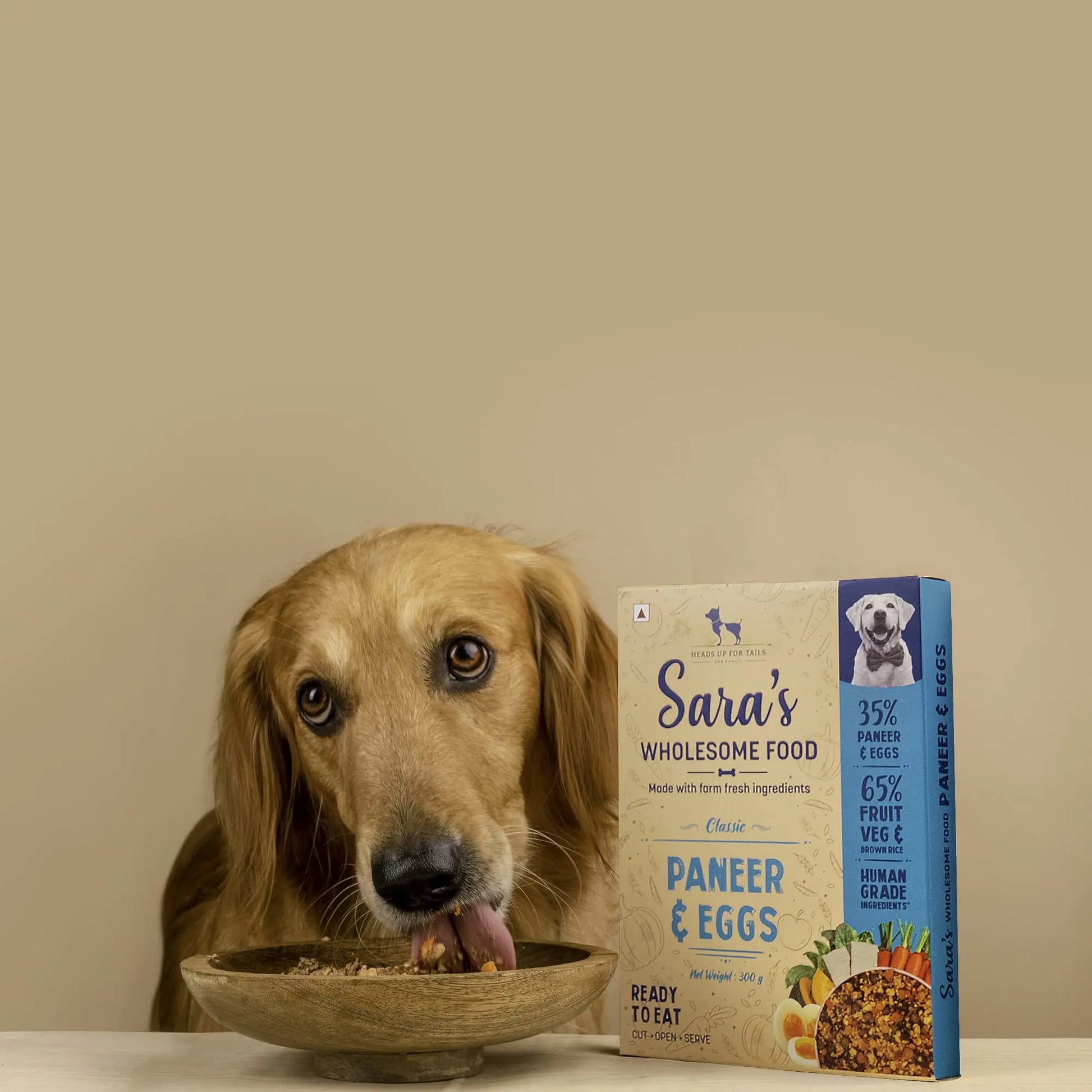 Heads Up For Tails Sara's Wholesome Dog Wet Food (Classic Paneer & Egg - 300Gm) - All Life Stages Heads Up For Tails