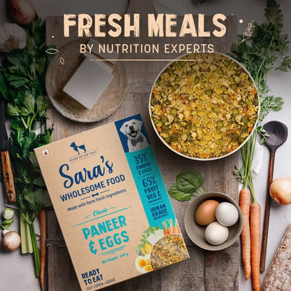 Heads Up For Tails Sara's Wholesome Dog Wet Food (Classic Paneer & Egg - 300Gm) - All Life Stages Heads Up For Tails