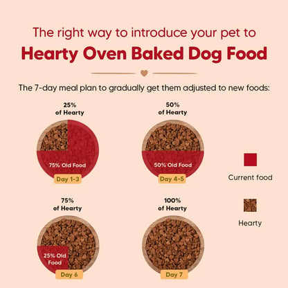 Hearty by HUFT Oven-Baked Adult Dog Dry Food - 5 kg | Grain Free | Turkey, Fish & Chicken Recipe with Superfoods | Complete & Balanced Dog Food for All Breeds Heads Up For Tails
