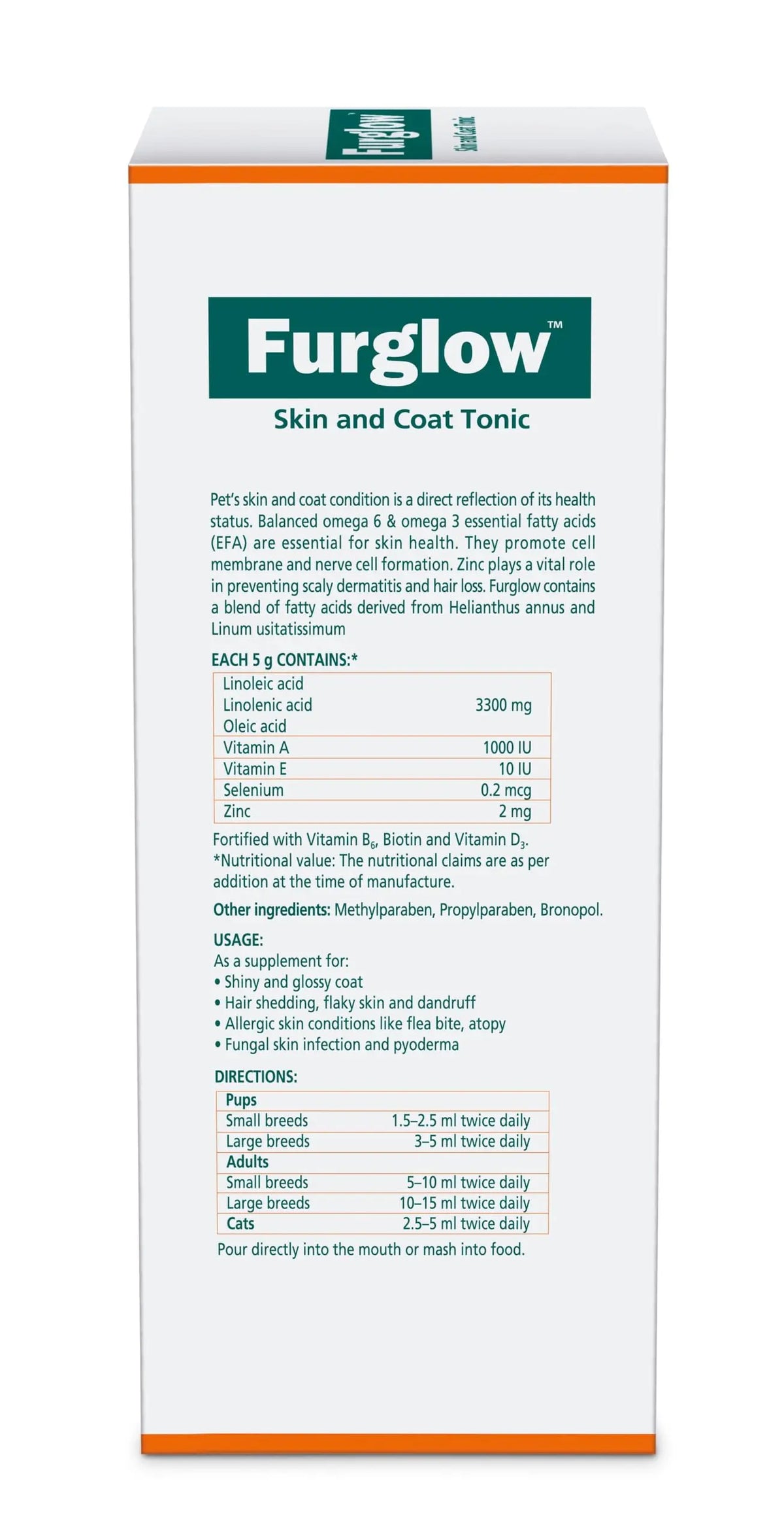 Himalaya Furglow Skin & Coat Tonic Liquid For Dogs & Cats | Daily Supplement forSshiny and Healthy Coat | 400ml Himalaya