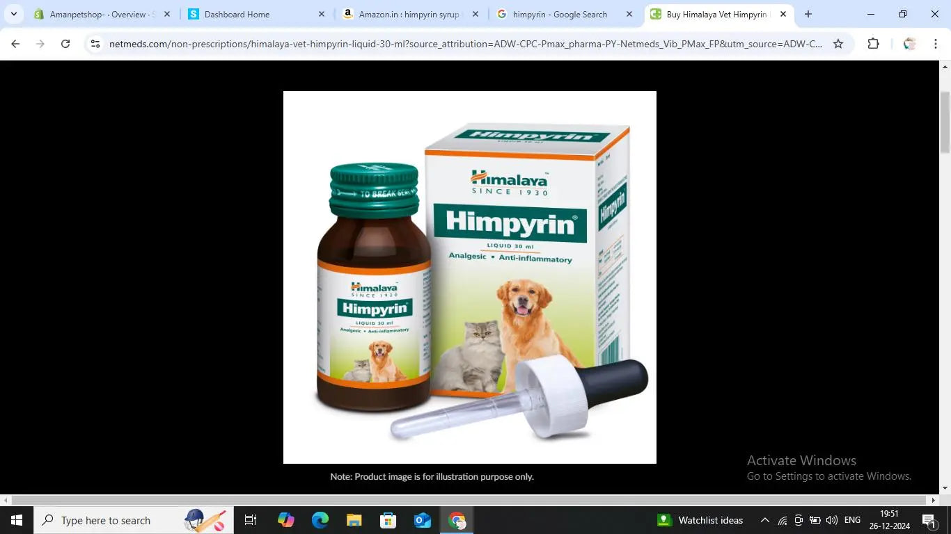 Himalaya Vet Himpyrin Liquid 30 ml pack of 2 Amanpetshop