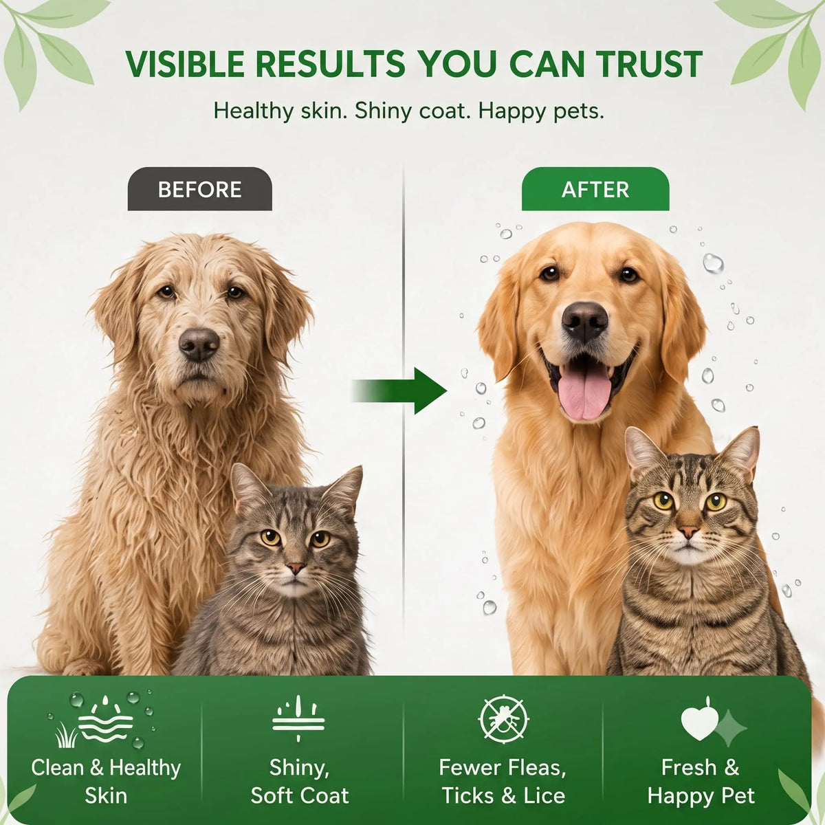 Hug & Wag Tick & Flea Dog Shampoo | Neem, Tulsi & Karanja | Power of Natural Repellent for Ticks, Fleas & Lice in Dogs | Soothes & Heals Irritated Skin | 225ml | Pack of 1 Hug n Wag