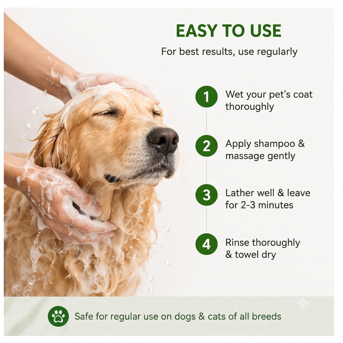Hug & Wag Tick & Flea Dog Shampoo | Neem, Tulsi & Karanja | Power of Natural Repellent for Ticks, Fleas & Lice in Dogs | Soothes & Heals Irritated Skin | 225ml | Pack of 1 Hug n Wag