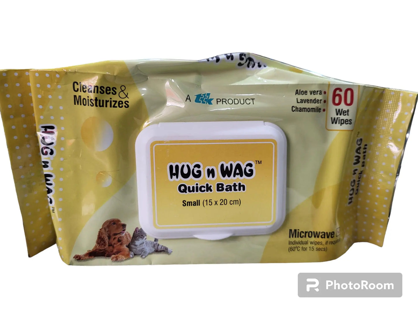 Hug n Wag Quick Bath Towels Pet Cleansing (Wipes 60) Amanpetshop