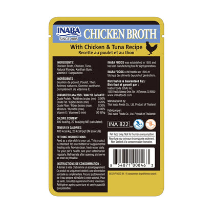 INABA Chicken & Tuna Recipe Broth Cat Food, Grain Free, 1.76 Ounce (Pack of 6) INABA