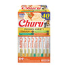 INABA Churu Cat Treats, Grain-Free, Lickable, Squeezable Creamy Purée Cat Treat/Topper with Vitamin E & Taurine, 0.5 Ounces Each Tube, 40 Tubes, Chicken Variety Box INABA