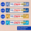 INABA Churu Cat Treats, Grain-Free, Lickable, Squeezable Creamy Purée Cat Treat/Topper with Vitamin E & Taurine, 0.5 Ounces Each Tube, 40 Tubes, Tuna Variety Box INABA