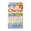 INABA Churu Cat Treats, Grain-free, Lickable Squeezable Cream Purée Cat Treat/Topper with Vitamin E and Taurine, 20 Tubes, Tuna Variety Box INABA