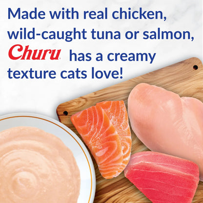 INABA Churu for Kittens, Grain-Free Creamy, Purée Lickable Cat Treats with DHA, EPA, Vitamin E & Taurine, 0.5 Ounces Each, 24 Tubes (4 per Pack), Chicken Recipe INABA