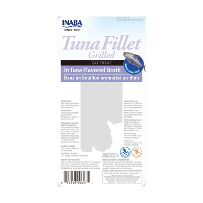 INABA Grilled Tuna Fillet in Tuna Broth Cat Treats 6pk, All Life Stages, Chunk INABA