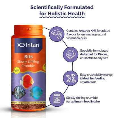 Intan - Bits, All Life Stages, Granule, Fish, 180 Grams, 1 Count Intan